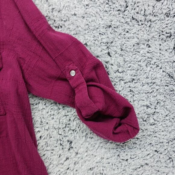 Woman Within 14/16 Medium size. Pearl Button Down 100% Cotton Long Sleeve Shirt. - Picture 4 of 16